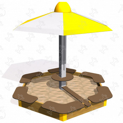 Parasol Sandkasse J130 legepladser lærings & sansestimulerende redskaber sandleg billede 3d