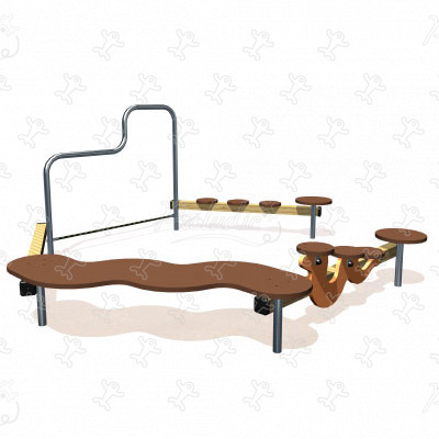 Rebbane J16 legepladser klatre & balanceredskaber banen gymludic® & balancemoduler billede 3d