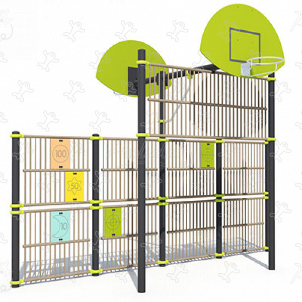 Boldvæg med skiver J22226® sport og fitness acti’fun multibaner billede 3d