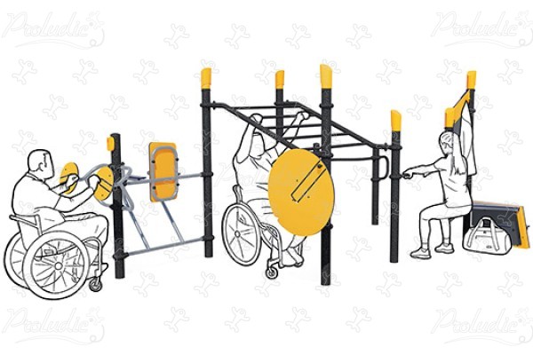 Inkluderende fun-sport station J37101® sport og fitness acti’fun acti’fit billede 3d