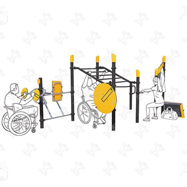 Inkluderende fun-sport station J37101® sport og fitness acti’fun acti’fit billede 3d