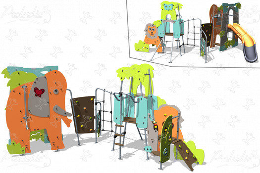 Jungle J4081 legepladser tematiserede redskaber eventyr billede 3d