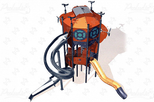 Octagon tårn J47101 legepladser tematiserede redskaber metropol billede 3d