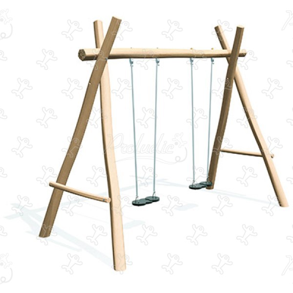 2 gyngesæder J490 legepladser bæredygtig naturtræ serie gynger billede 3d