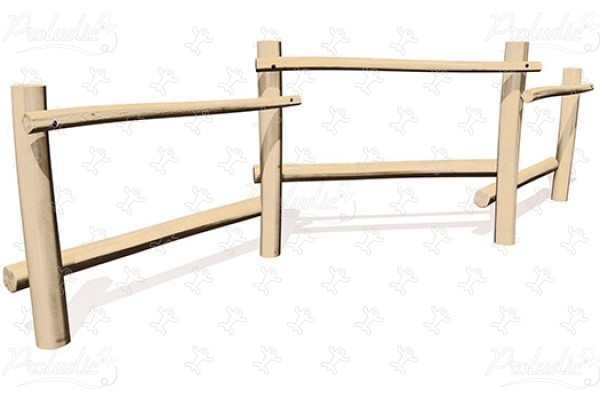 Stammesti J4907 legepladser bæredygtig naturtræ serie motorik og balancebaner billede 3d