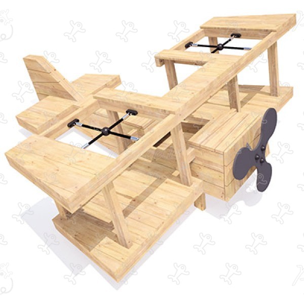 Biplane J49103® legepladser bæredygtig naturtræ serie eventyr billede 3d