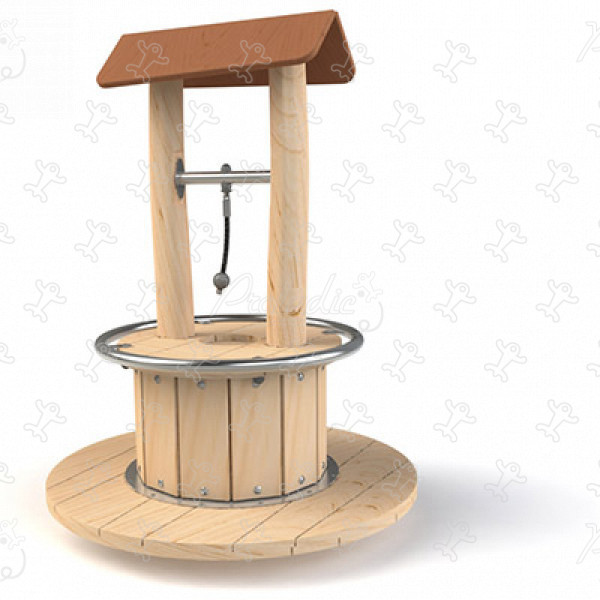 Brønd J49141® legepladser bæredygtig naturtræ serie karruseller / rotationslegeredskaber billede 3d