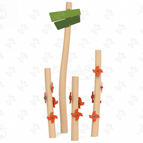 Mølleskov J49154® legepladser bæredygtig naturtræ serie motorik og balancebaner billede 3d