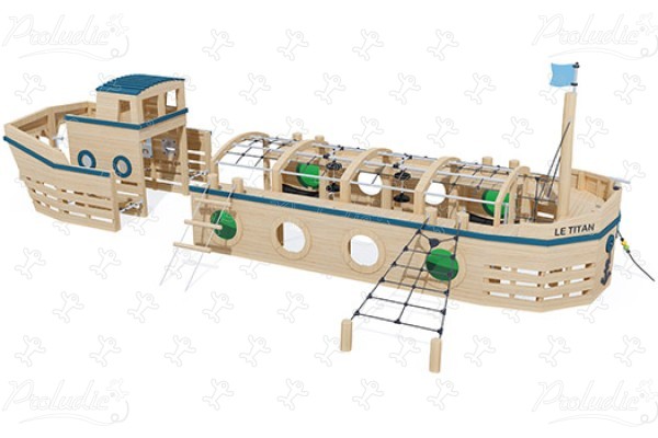 Kutter stor J49171® legepladser bæredygtig naturtræ serie både og maritime scener billede 3d
