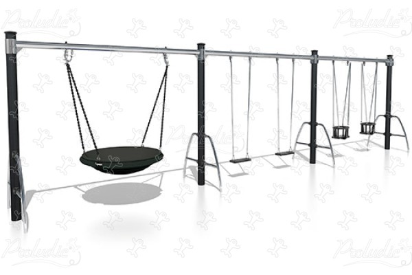 Redegynge, 2 gyngesæder, 2 babysæder J493 legepladser traditionelle redskaber gynger billede 3d