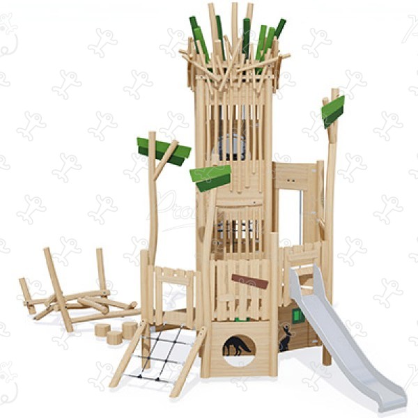 Træhule J49413® legepladser bæredygtig naturtræ serie legetårne billede 3d