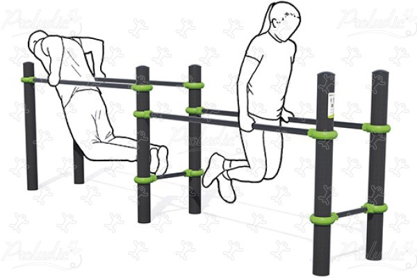 Parallelle dobbeltstænger J5228 sport og fitness acti’fun acti’street billede 3d