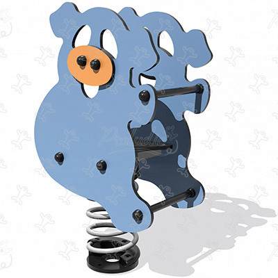 Grisen Dédé J841 legepladser bevægende redskaber fjedrende redskaber billede 3d