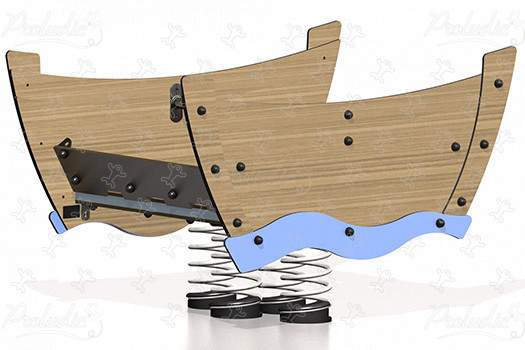 Robåd J859 legepladser bevægende redskaber fjedrende redskaber billede 3d