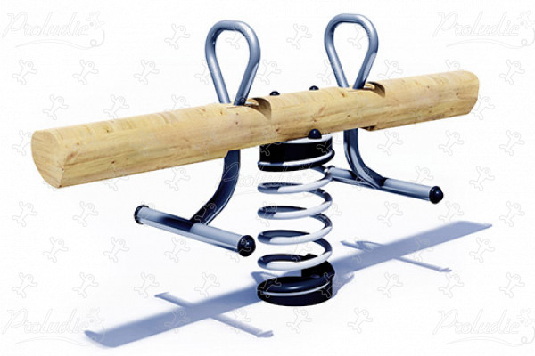 Rondinduo J882® legepladser bæredygtig naturtræ serie fjedrende redskaber billede 3d