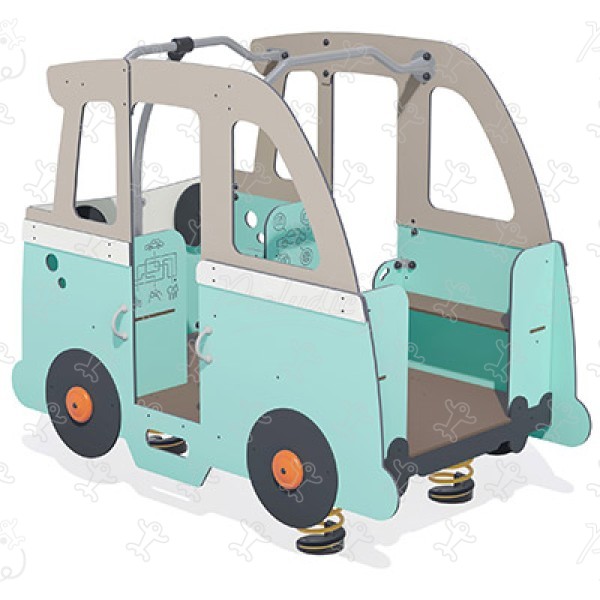 Inkluderende Van J951® legepladser bevægende redskaber fjedrende redskaber billede 3d