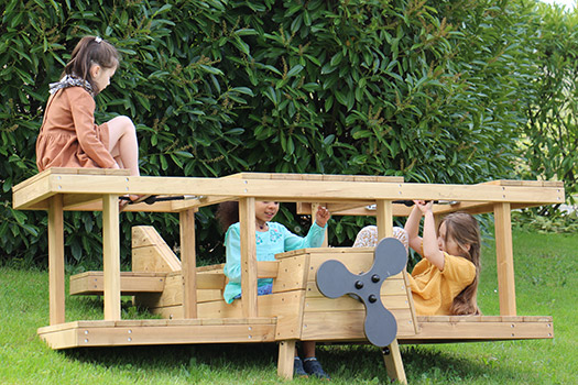 Biplane J49103® legepladser bæredygtig naturtræ serie eventyr billede foto