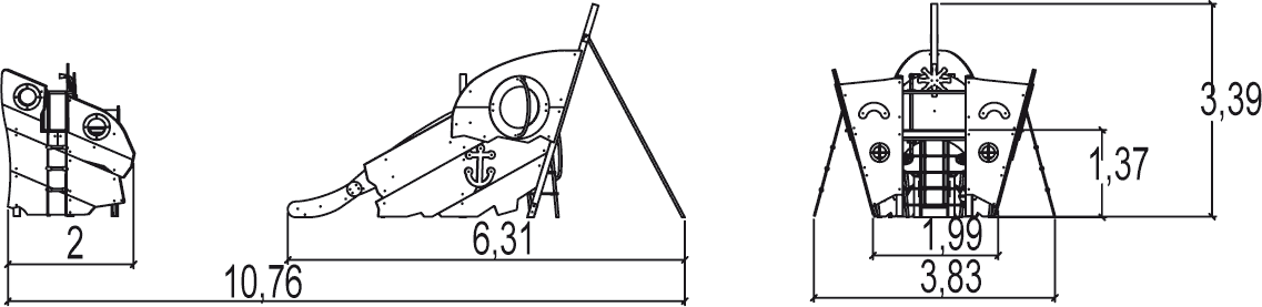 Keo Stern & Bow J2755-M legepladser tematiserede redskaber aquatica billede set fra siden