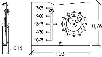 Ur Panel J3423® legepladser lærings & sansestimulerende redskaber sjove paneler samt lyd- og musiklege billede set fra siden