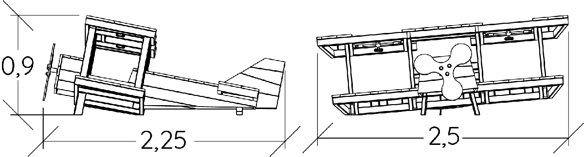 Biplane J49103® legepladser bæredygtig naturtræ serie eventyr billede set fra siden