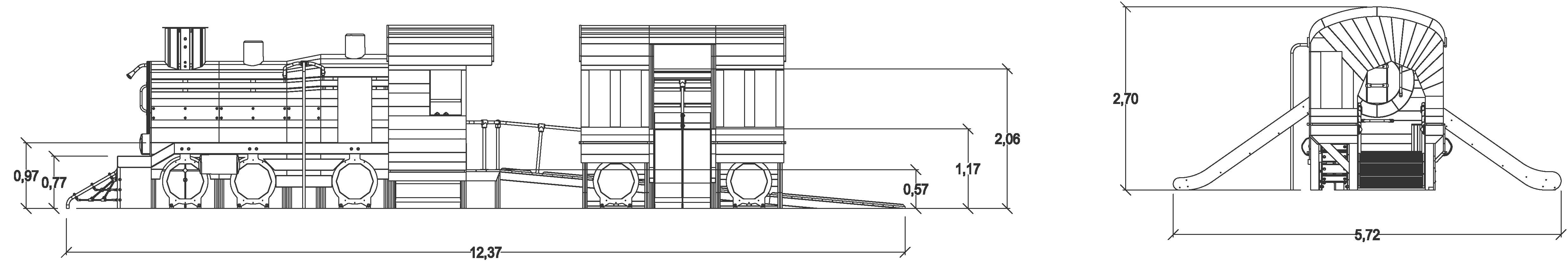 Lokomotiv J49197® legepladser bæredygtig naturtræ serie transport billede set fra siden