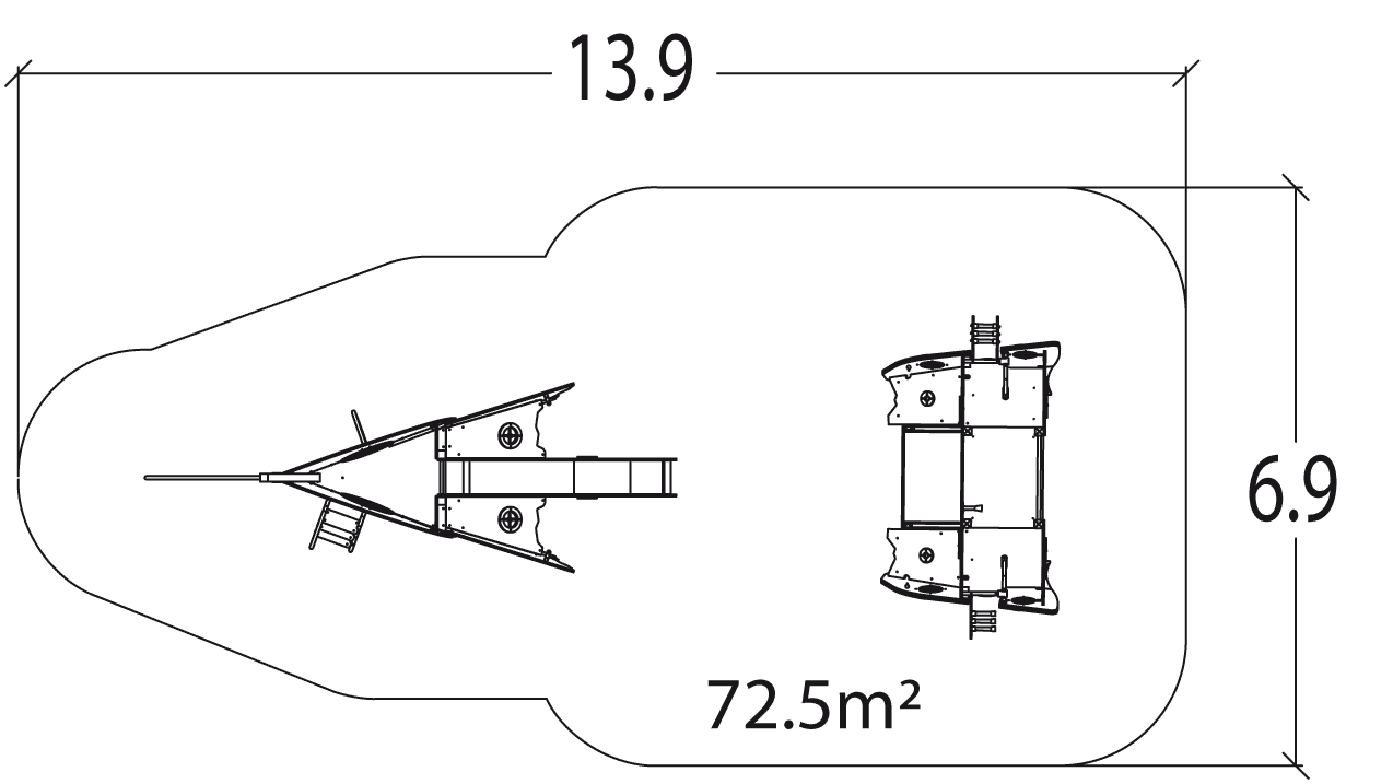 Keo Stern & Bow J2755-M legepladser tematiserede redskaber aquatica billede set ovenfra