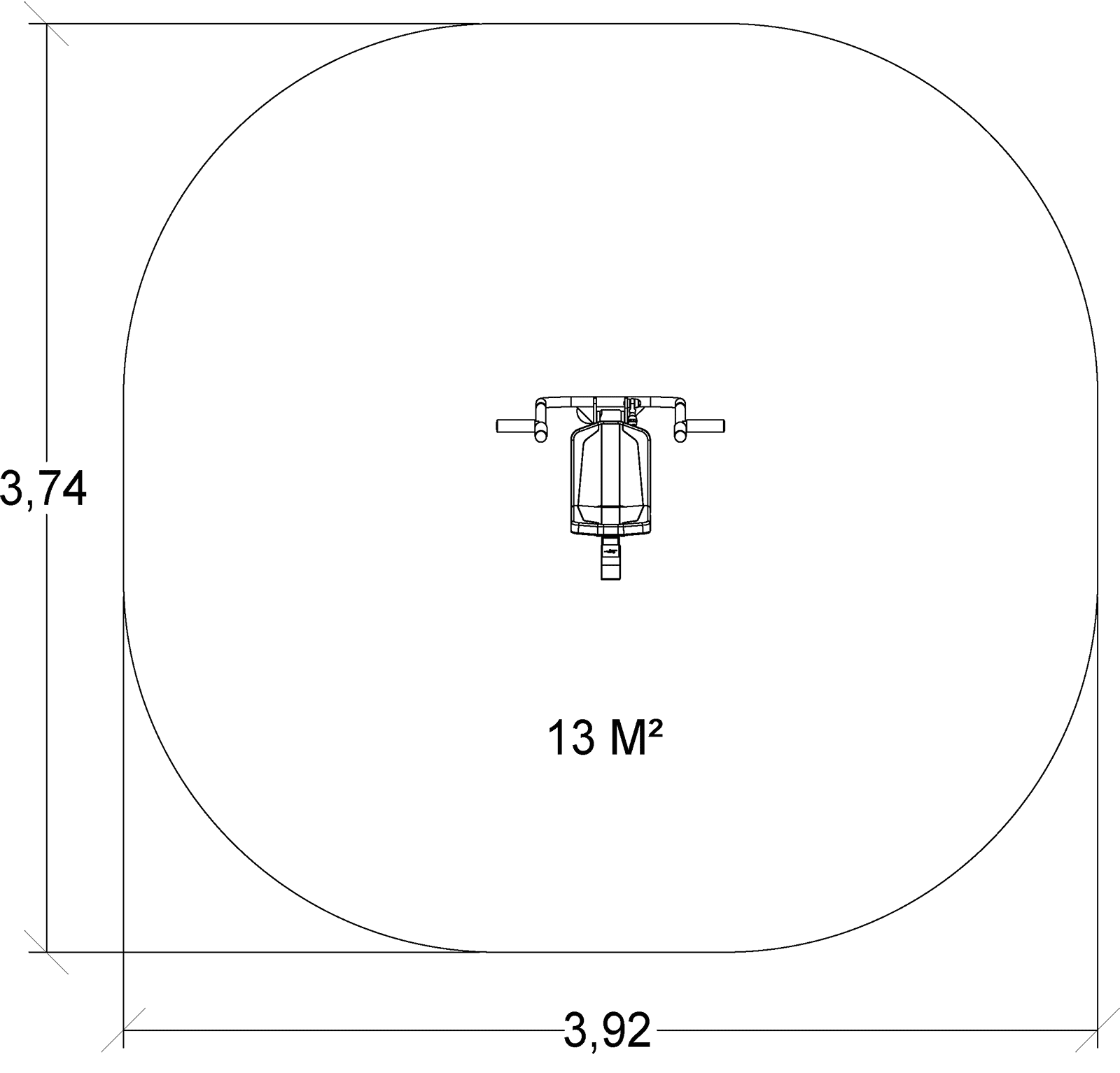 Brystpress J37225® sport og fitness acti’fun acti’fit billede set ovenfra