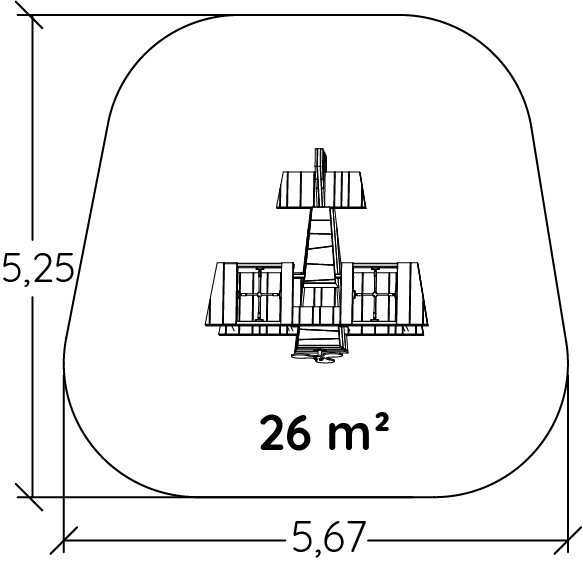 Biplane J49103® legepladser bæredygtig naturtræ serie eventyr billede set ovenfra