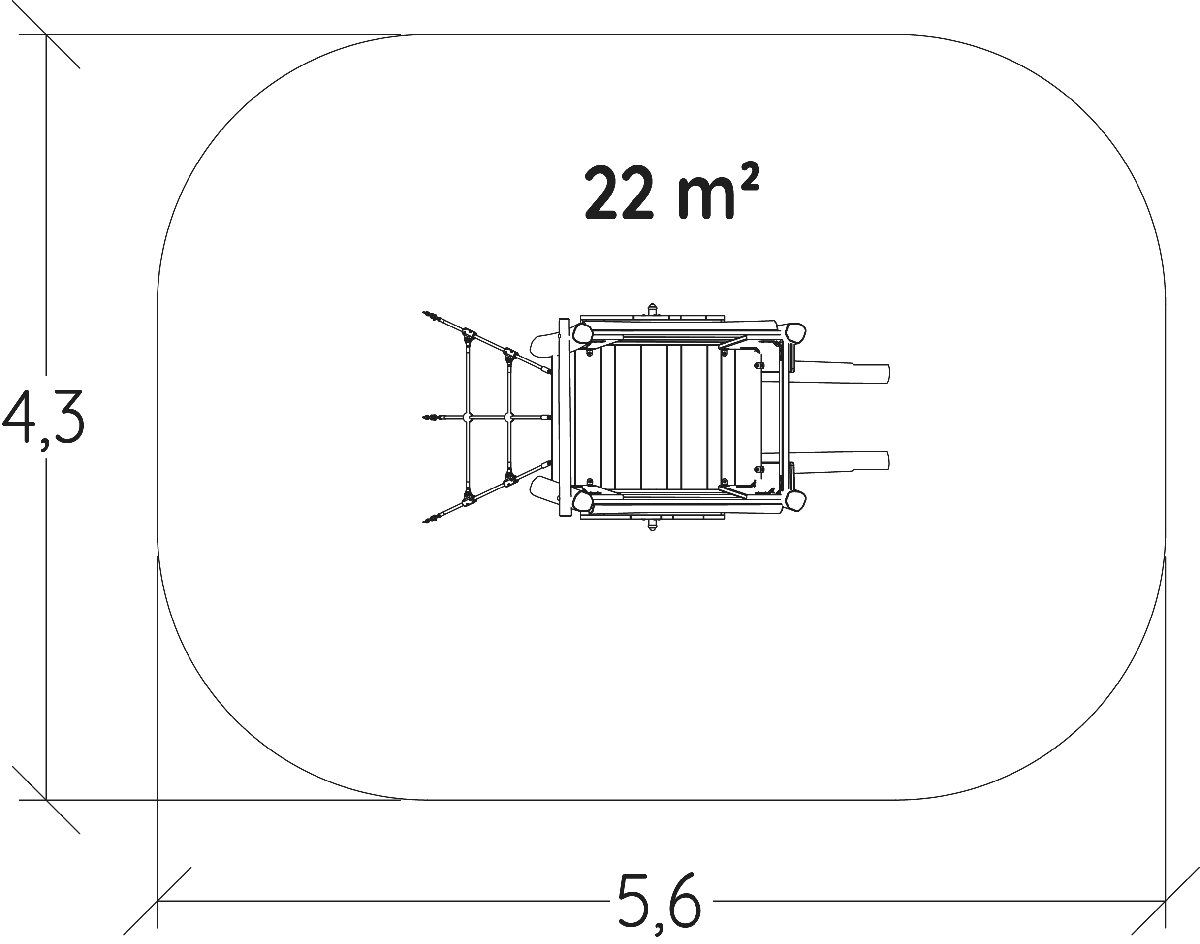 Vogn J49112® legepladser bæredygtig naturtræ serie transport billede set ovenfra
