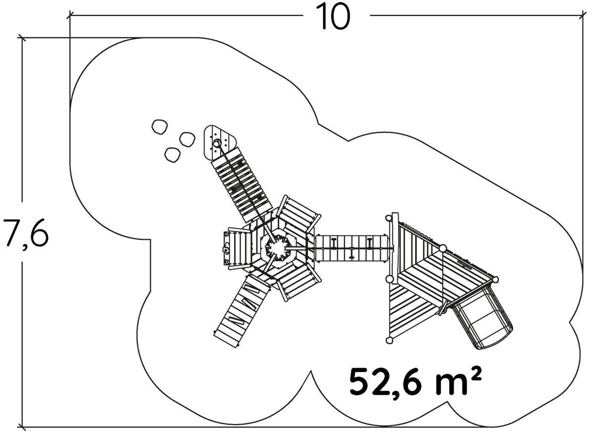 J49903® legepladser bæredygtig naturtræ serie arborea play® billede set ovenfra