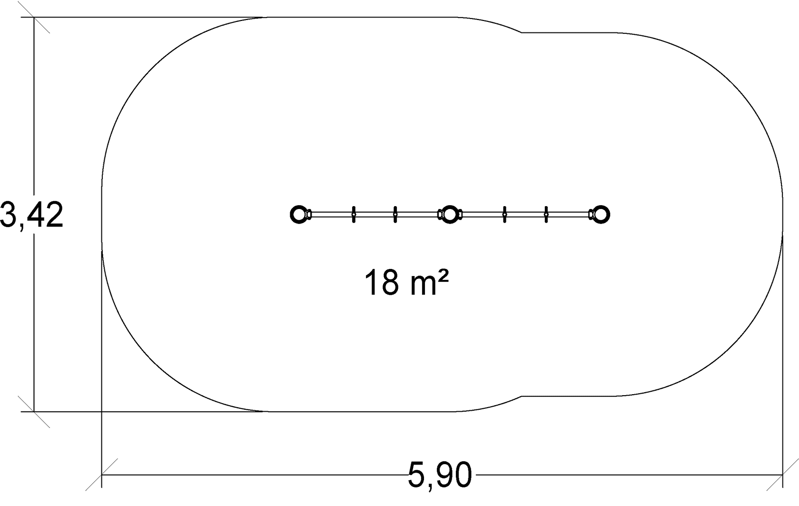 Kombination af ringe i 2 højder J5235® sport og fitness acti’fun acti’street billede set ovenfra
