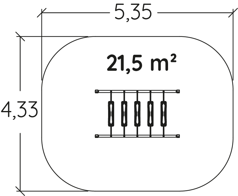 Hængende tunnel J5909® legepladser acti’fun acti’ninja billede set ovenfra